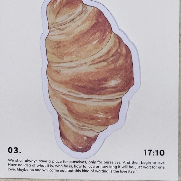 Croissant bread bun sticky note memo pad - Picture 2 of 2